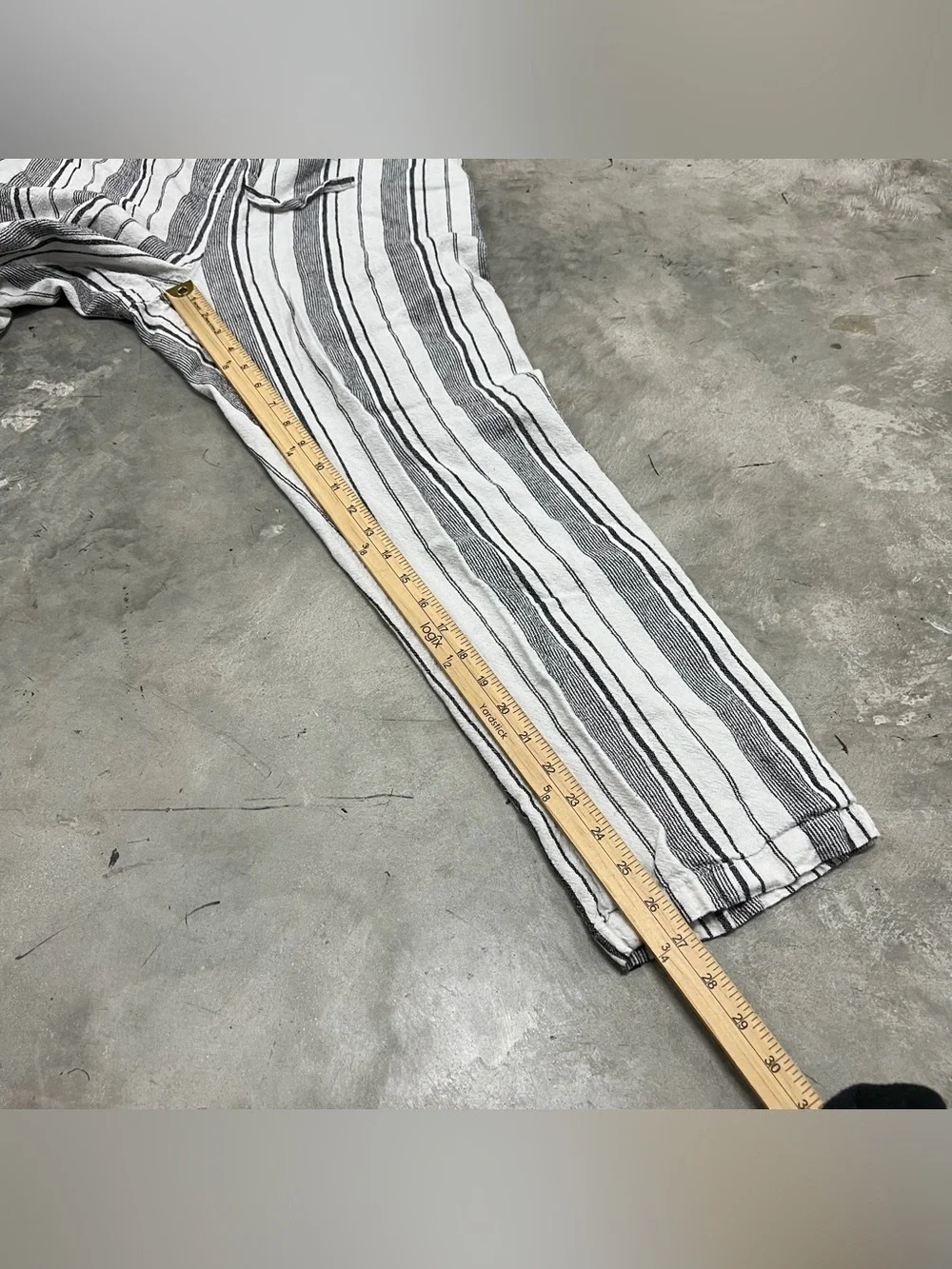 Per Se Women’s Striped Drawstring Pants Size XL Linen Blend Casual Relaxed Fit